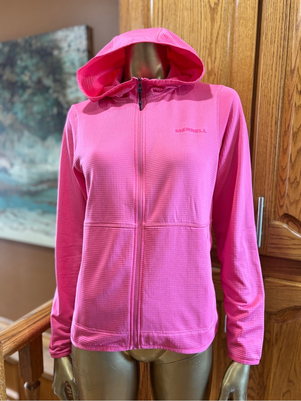 Merrell Women's Hot Pink Hooded Fleece Zip-Up Utility Jacket